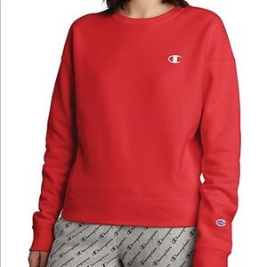 Red champion crewneck